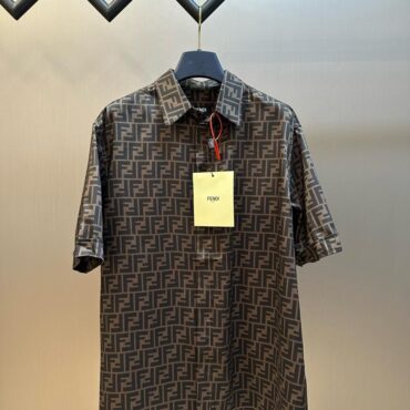 Fendi FF Motif Short-Sleeved Shirt brown