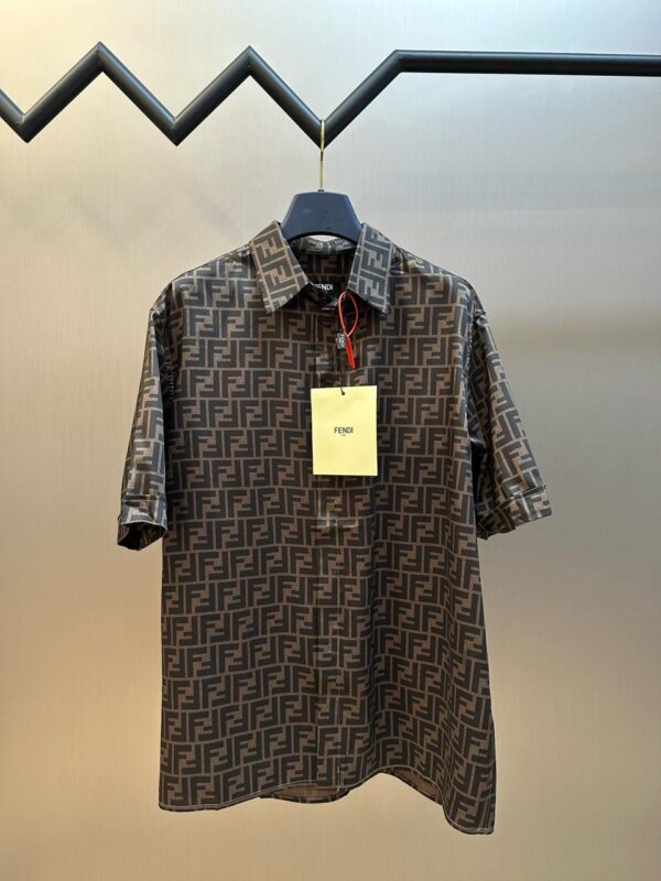 Fendi FF Motif Short-Sleeved Shirt brown