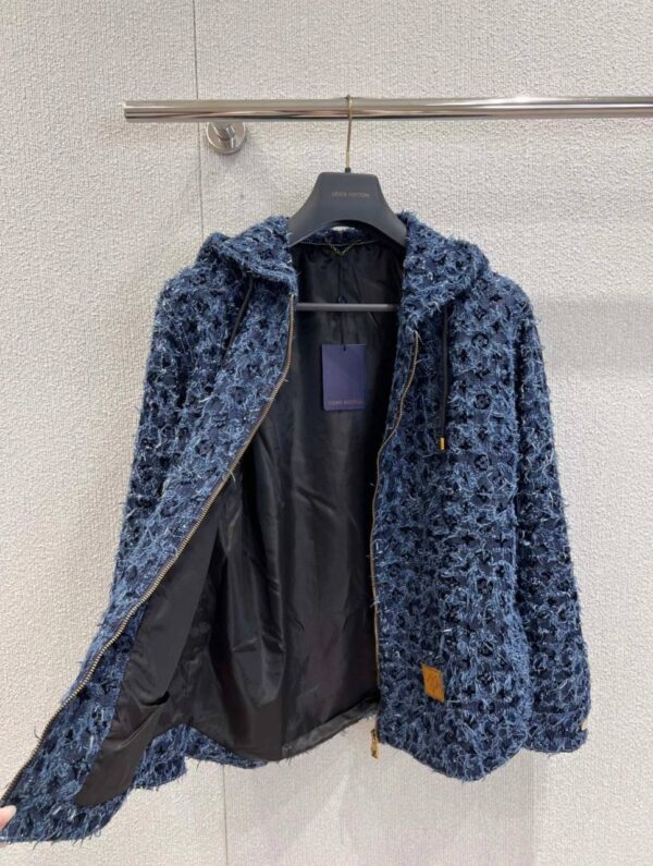 ⁦LV Flocked Monogram Denim Hoodie⁩ - الصورة ⁦2⁩